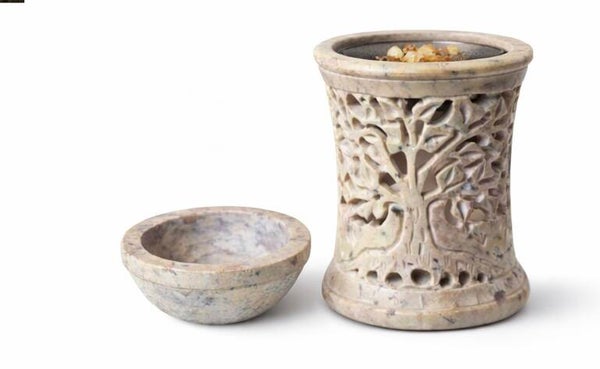 Räucher- und Ölbrenner „Lebensbaum“ aus Speckstein