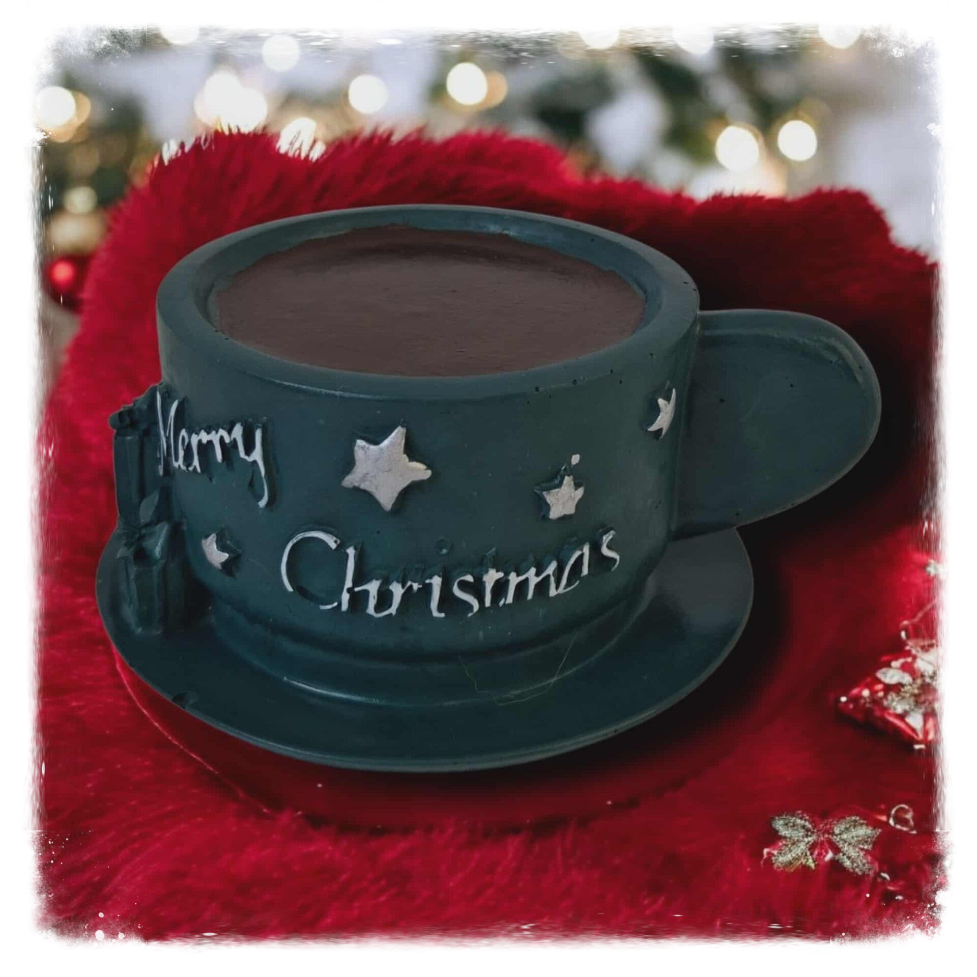 Tasse de Noël décorative en résine – “Merry Christmas”