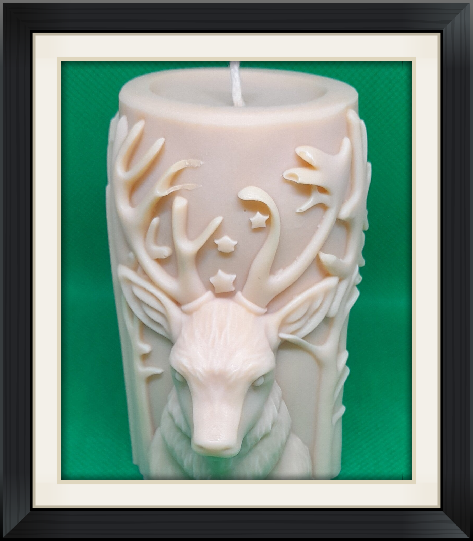 Bougie décorative cerf relief
