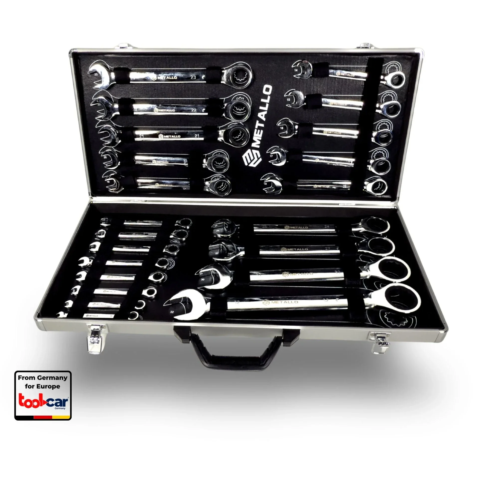 Metallo Ratchet Wrench Set | 22 teilig | Aluminumkoffer