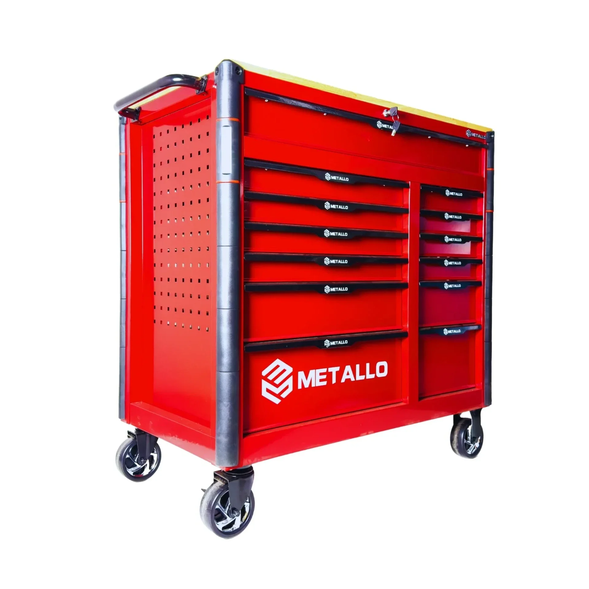 Metallo XXL workshop trolley | 10 full drawers + 3 storage compartments | Lockable