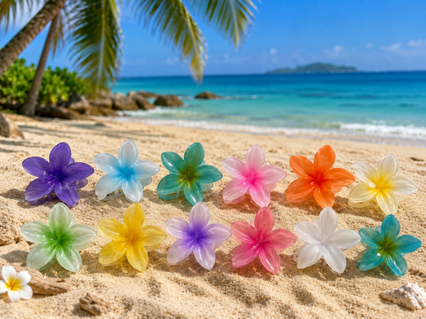 🌺 Pinces à Cheveux Fleur Tropicale 🌺✨
