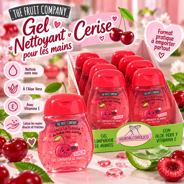🍒❤️ GEL NETTOYANT POUR LES MAINS THE FRUIT COMPANY – CERISE ❤️