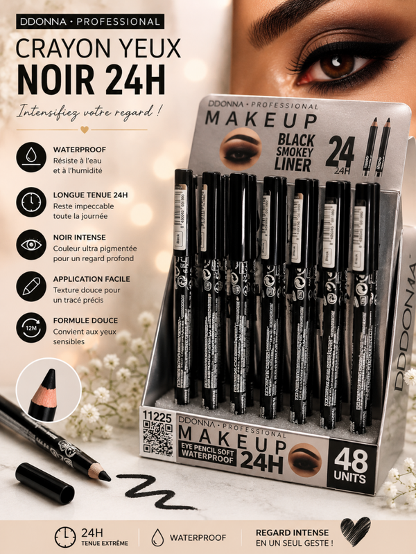 ✨ Crayon Yeux Noir 24H – Waterproof ✨