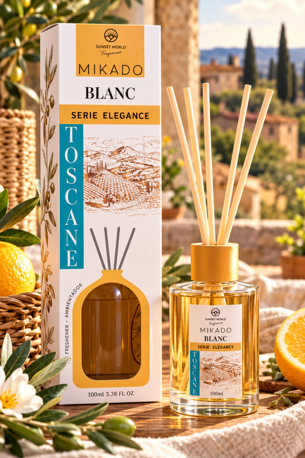 🏡 Diffuseur de parfum d’intérieur MIKADO BLANC – Série Élégance 🌿