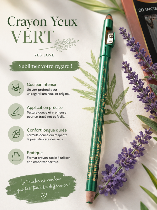 ✨ Crayon Yeux Vert – YES LOVE 💚👁️