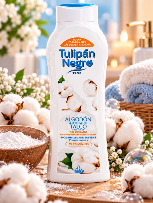 🫧 Gel douche Tulipán Negro – Coton & Parfum de Talc 🫧