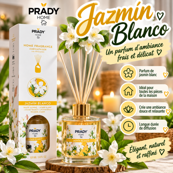 🌼💛 PARFUM D’AMBIANCE PRADY HOME – JASMIN BLANC 💛🌼