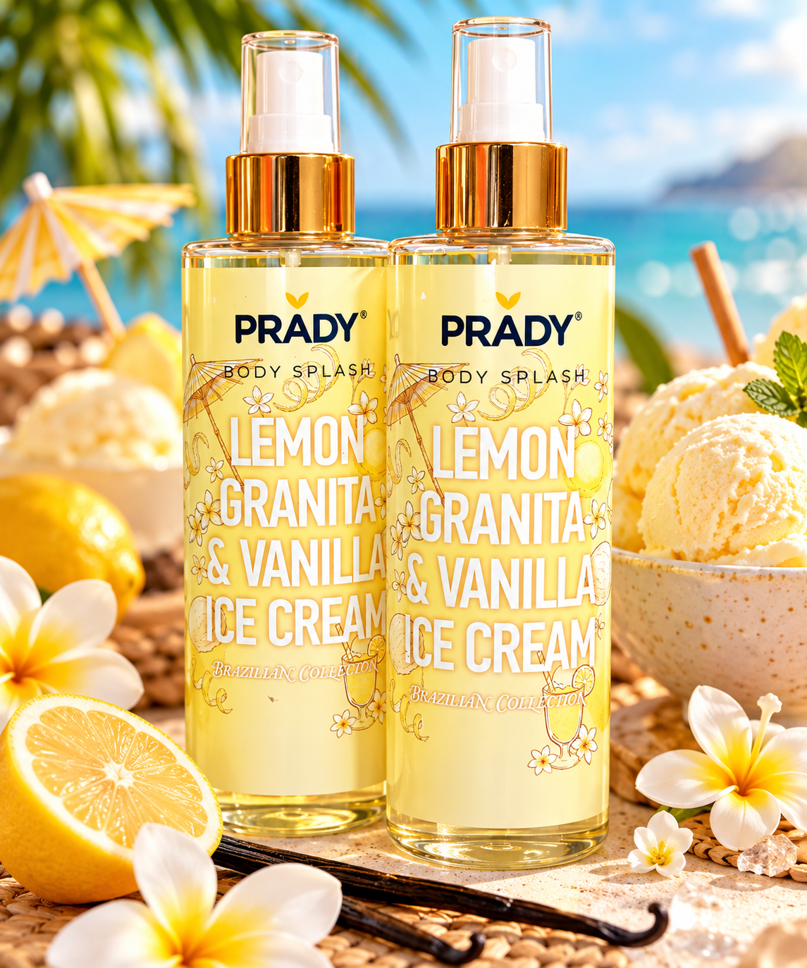 🍋🍦 PRADY BODY SPLASH – LEMON GRANITA & VANILLA ICE CREAM 🍦🍋