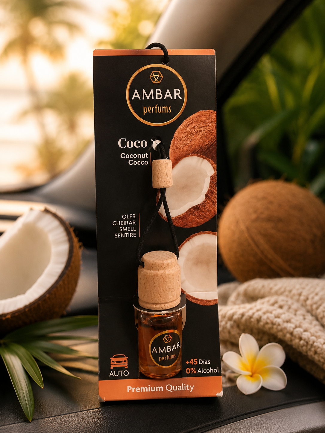 ✨ Désodorisant de voiture AMBAR Perfums – Noix de Coco 🥥🚗