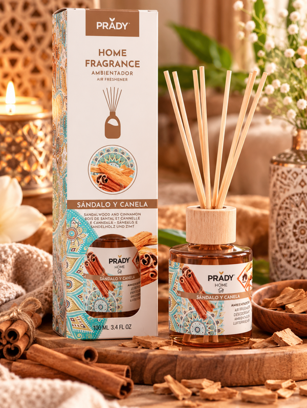 🏡 Diffuseur de parfum d’intérieur PRADY – Bois de santal & Cannelle 🪵