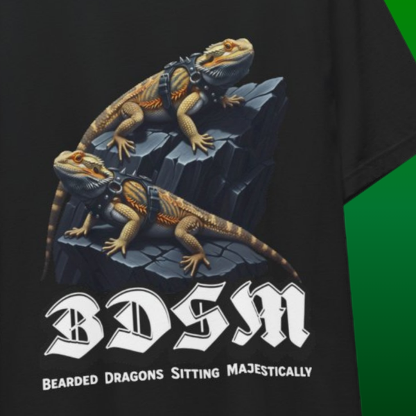 Bearded Dragons Sitting Majestically - Soft Cotton T-Shirt