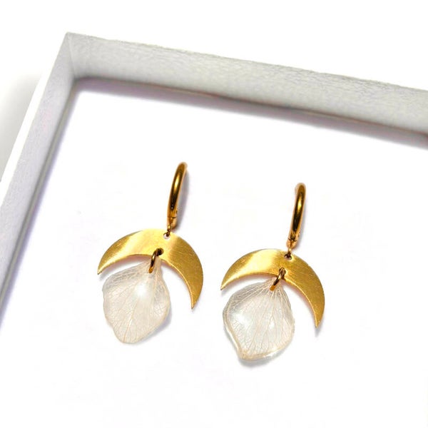 Boucles d'oreilles | Hortensia demi-lunes