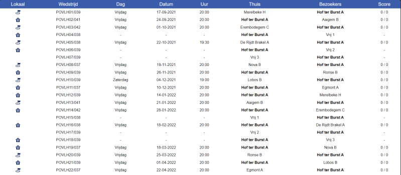 Kalender A-ploeg VTTL