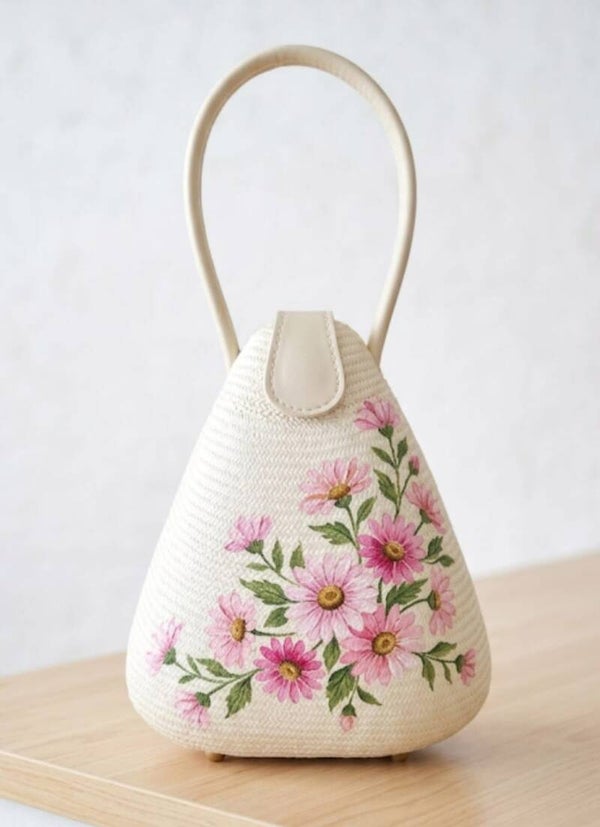 Handbemalte Buri-Fasertasche