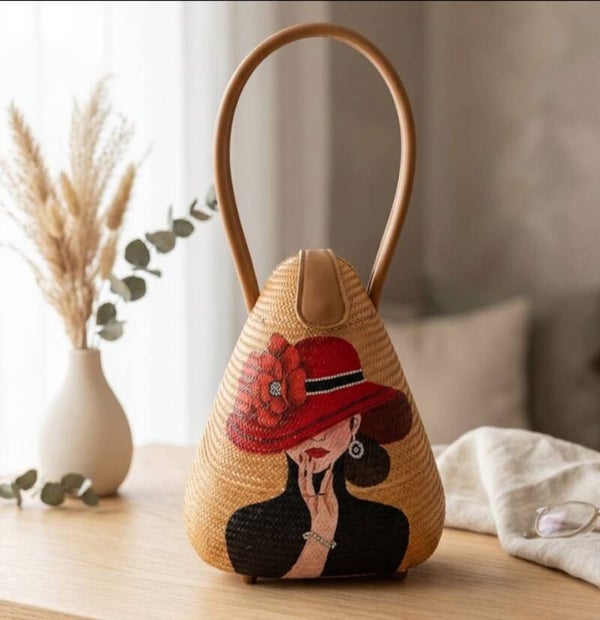 Handbemalte, kunsthandwerkliche Webstücke