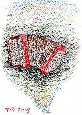 Pastel, accordéon, illustration CD