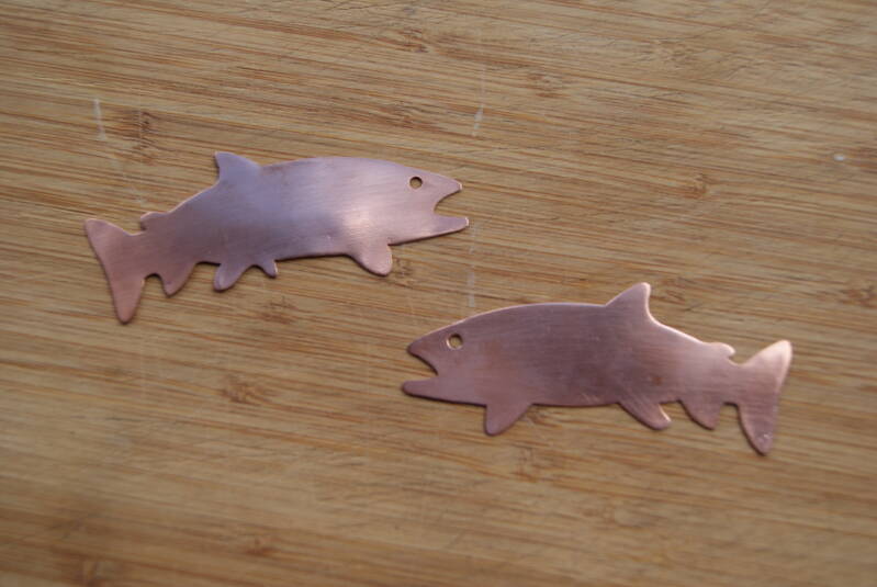 Truite plaques en cuivre