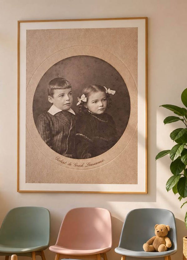 Vintage-Poster «Zwei Kinder» – Robert de Greck, Lausanne