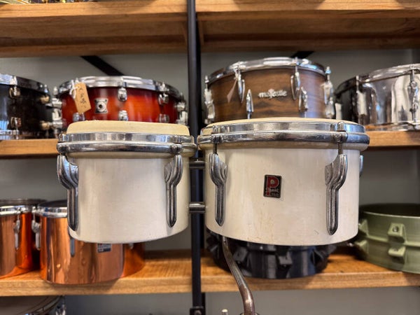1960s Premier Bongos 6" and 8" White