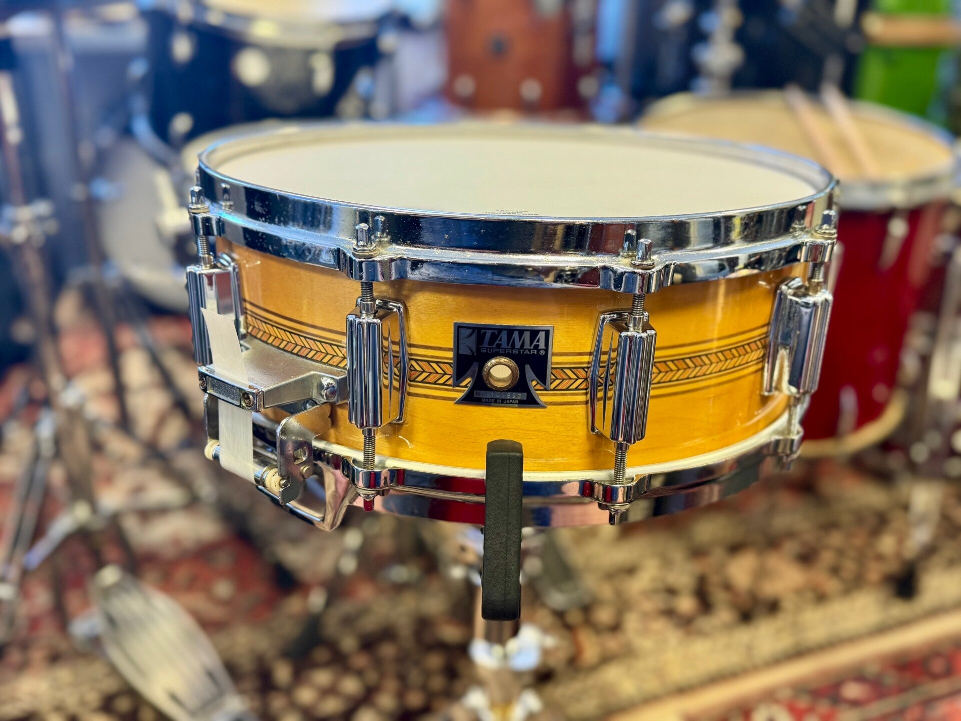 14" x 5" Tama AW-455 Superstar Mastercraft Artwood Birch Snare Drum - Super Maple with Inlay