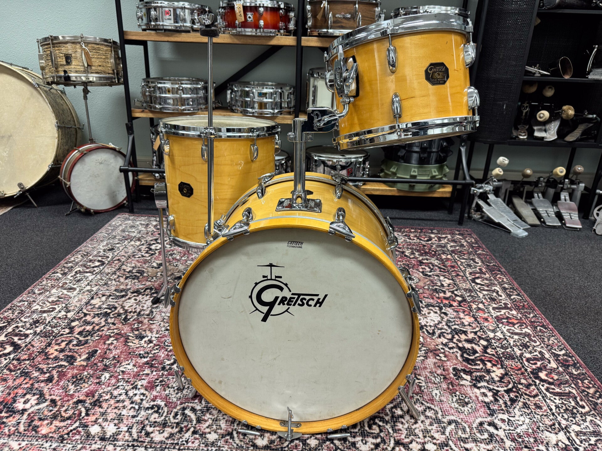 Gretsch 1970s Broadkaster SSB Progressive Jazz Natural Maple 12" - 14" - 20"