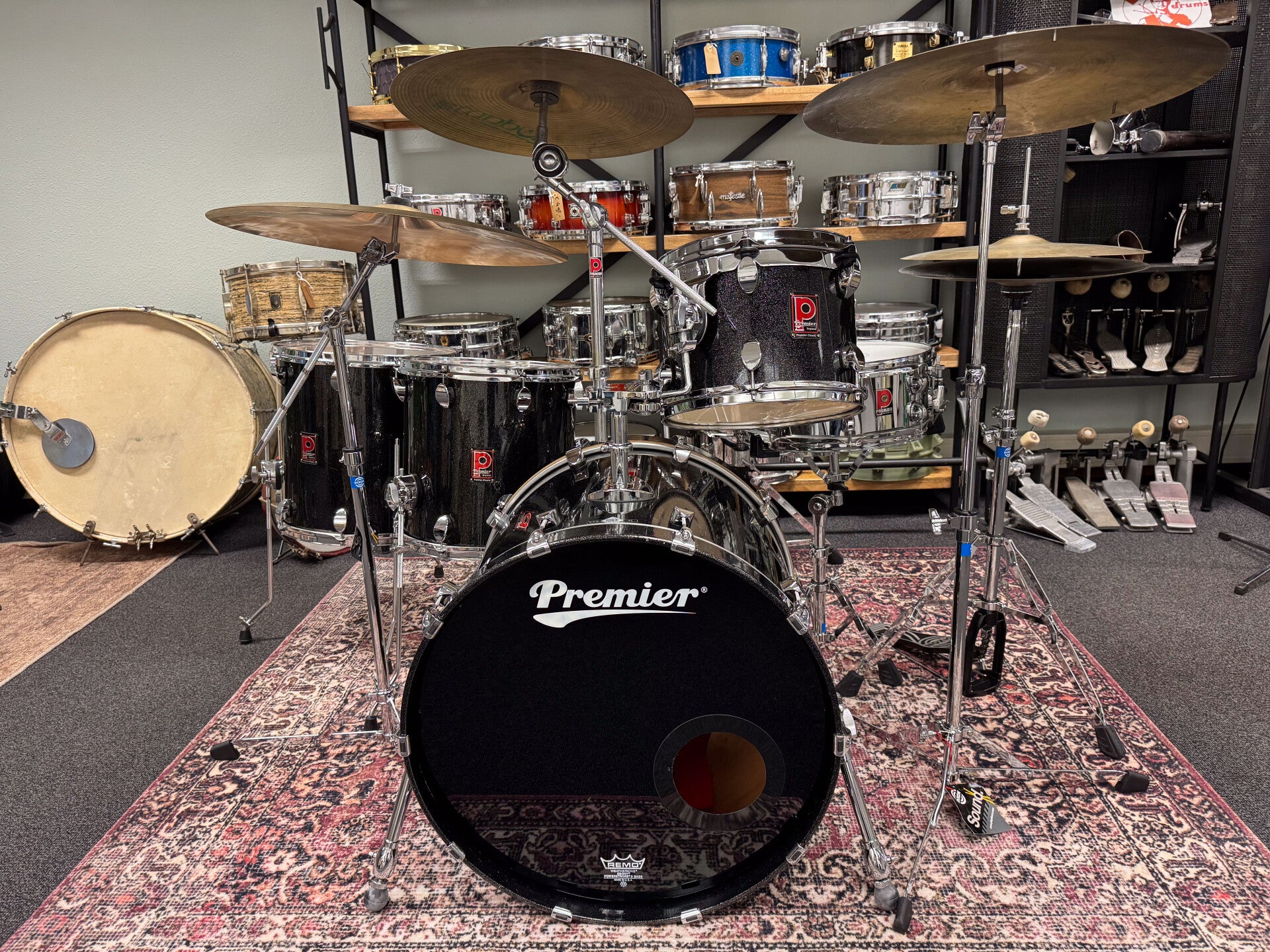 Premier Classic Series Maple 12"/14"/16"/22" Black Sparkle Lacquer