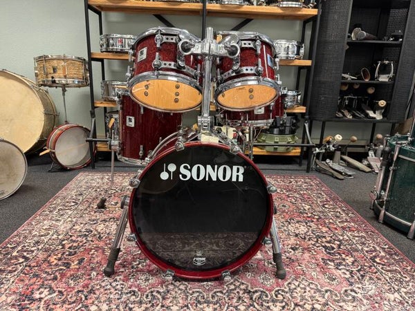 Sonor Designer Cherry Red Birdseye Maple 10" - 12" - 14"- 20" - 14"