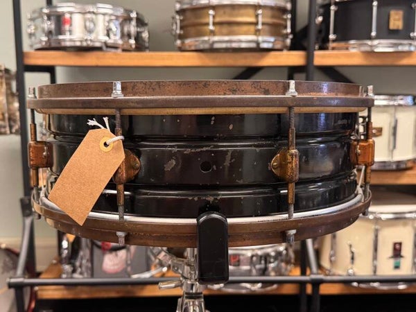 14" x 5" Leedy 1924 Multi Black Enamel / Nobby Gold Snare