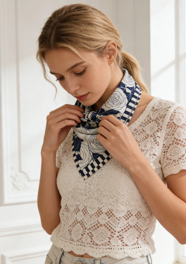 Foulard satin jacquard