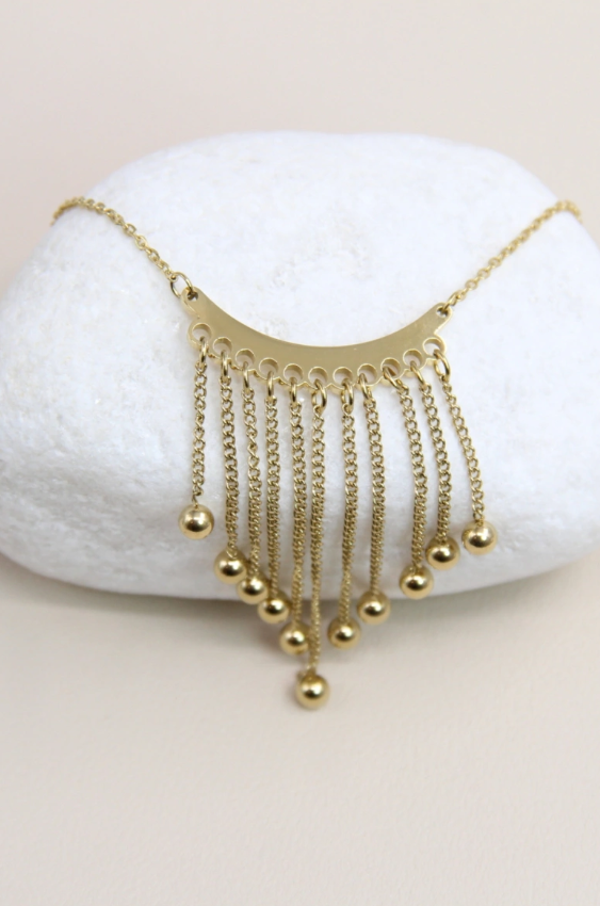 Collier design goutte en acier inoxydable