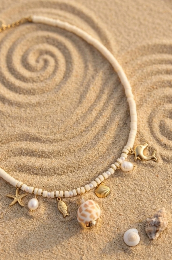 Collier Perles & Nacre – Trésors Marins en Acier Inoxydable