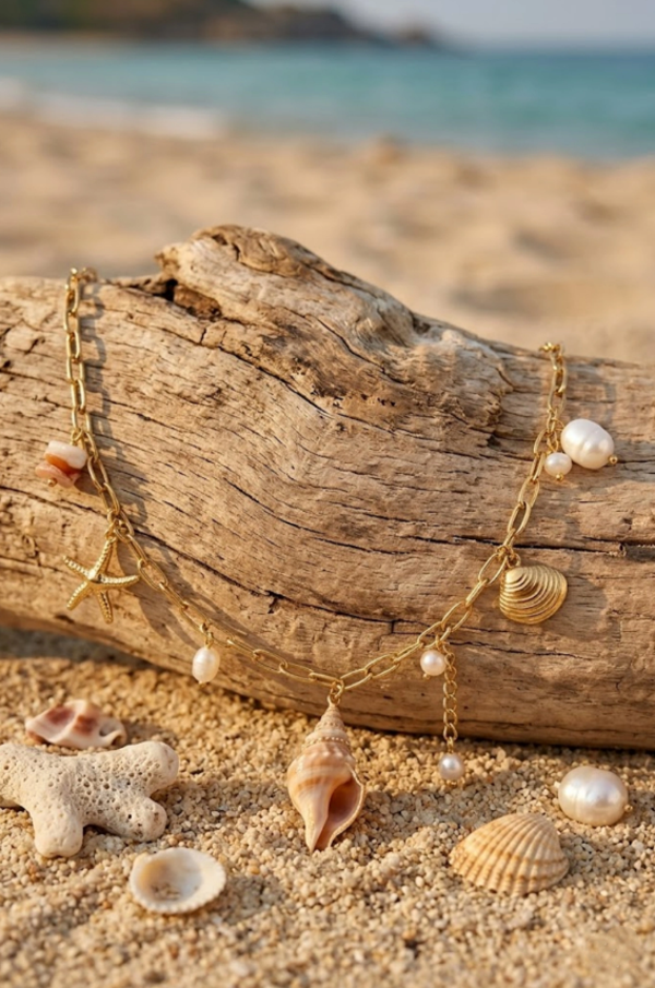 Collier Maillon & Breloques Marin – en Acier Inoxydable