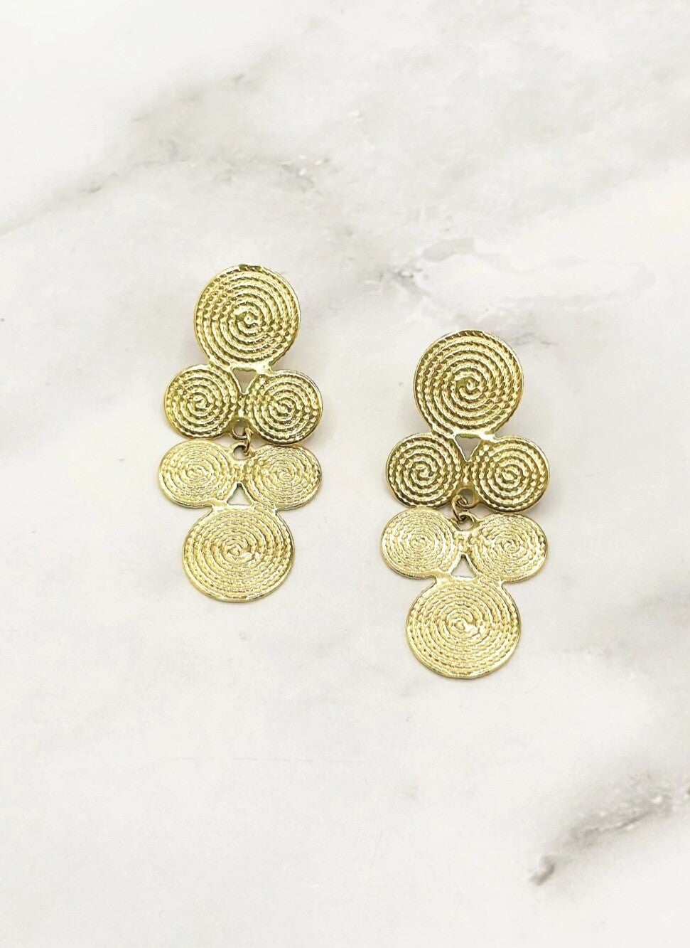 Boucles d’oreilles en acier inoxydable doré Spirale