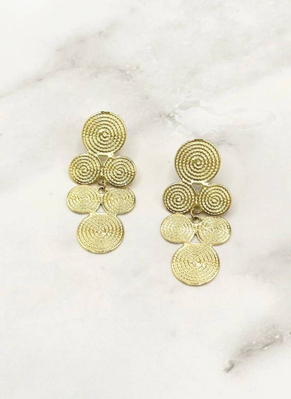 Boucles d’oreilles en acier inoxydable doré Spirale