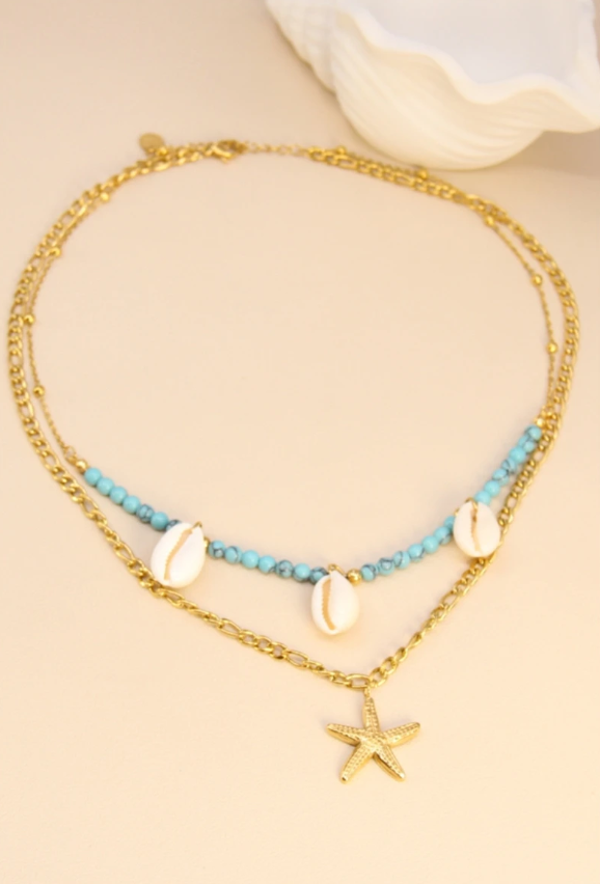 Collier Coquillage Acier Inoxydable Élégant