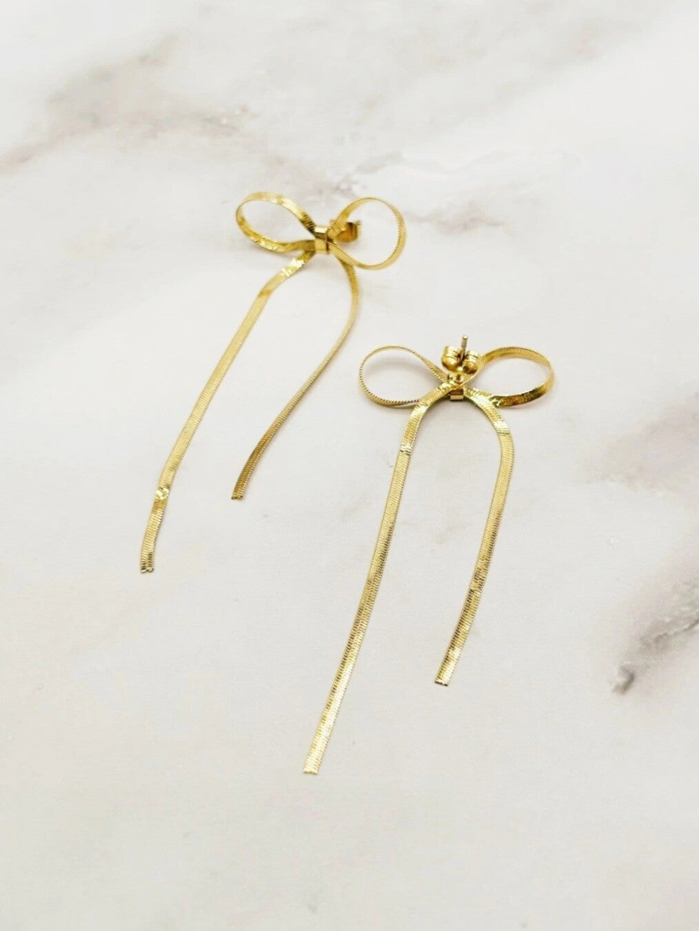 Boucles d'oreilles en "Nœud papillon", en acier inoxydable