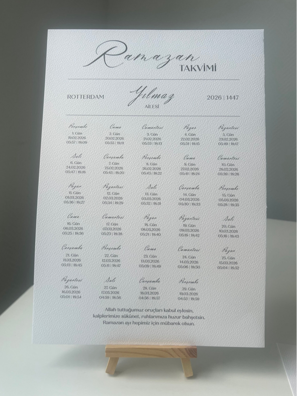 Gepersonaliseerde Ramadan Kalender - A4