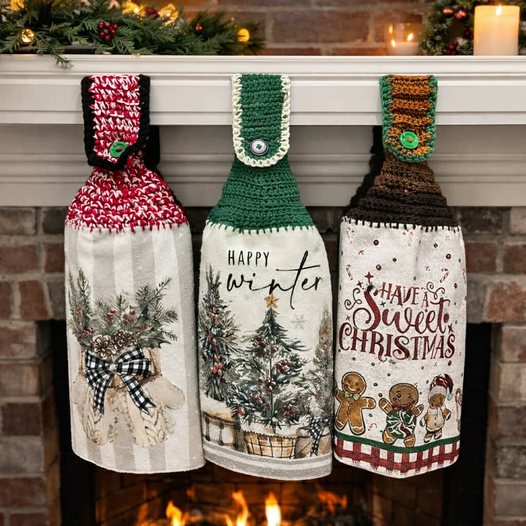 Classic crochet kitchen towels