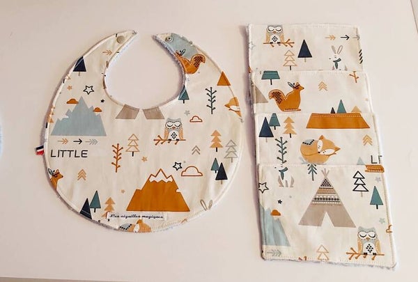 ENSEMBLE REPAS (3 pièces) 1er AGE  "petit renard "