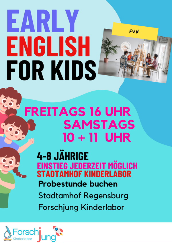 Early English (5-8 Jahre), samstags 11-11:50 (ab November), Stadtamhof, 20, 93059 Regensburg