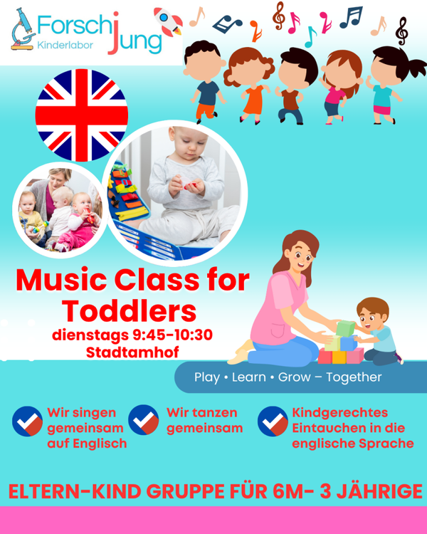 Probestunde - Music Class for Toddlers (6 Monate - 3 Jahre), dienstags 9:45-10:30 Uhr, Stadtamhof, 20, 93059 Regensburg