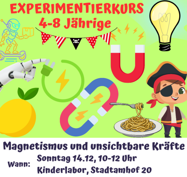 Magnetismus & unsichtbare Kräfte  (4-8 Jahre), So 14.12.2025, 10-12 Uhr, Stadtamhof 20, 93059 Regensburg