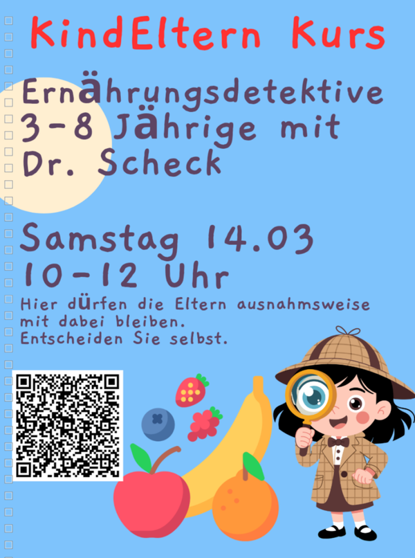 Ernährungsdetektive KindEltern Forschen (3-8 Jahre), 14.03.2026, 10-12 Uhr, Stadtamhof 20, Regensburg