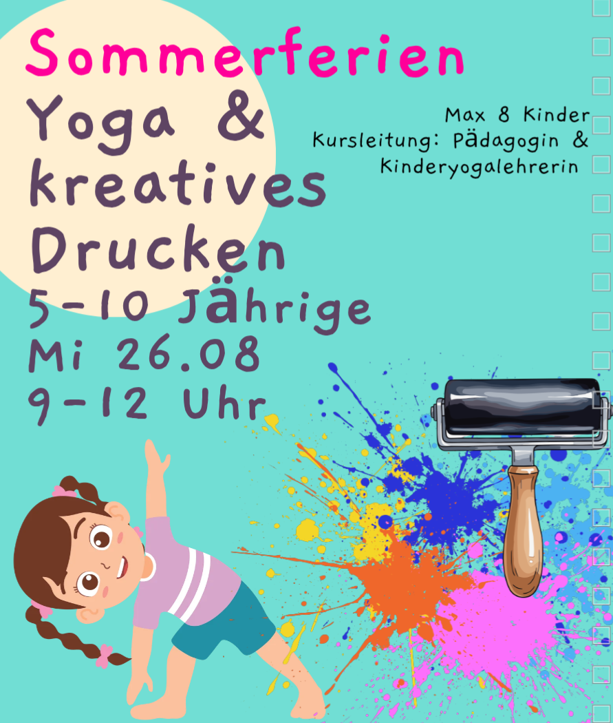 Sommerferien - Mindful Yoga & Kreatives Drucken, Mi 26.08, 9-12 Uhr