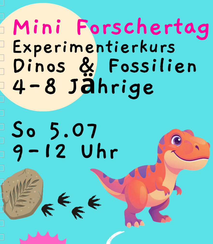 Forschertag - Fossilien & Dinos - So 5.07.2026, 9-12 Uhr, Kursort Stadtamhof 20 Regensburg, 4-8 Jährige