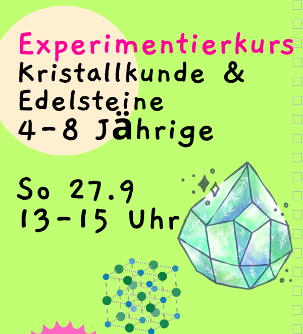 Kristallkunde Mini Kurs - 27.9.2026, 13-15 Uhr, Kursort Stadtamhof 20 Regensburg, 4-8 Jährige