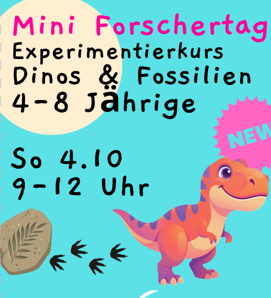 Forschertag - Fossilien & Dinos - So 4.10.2026, 9-12 Uhr, Kursort Stadtamhof 20 Regensburg, 4-8 Jährige