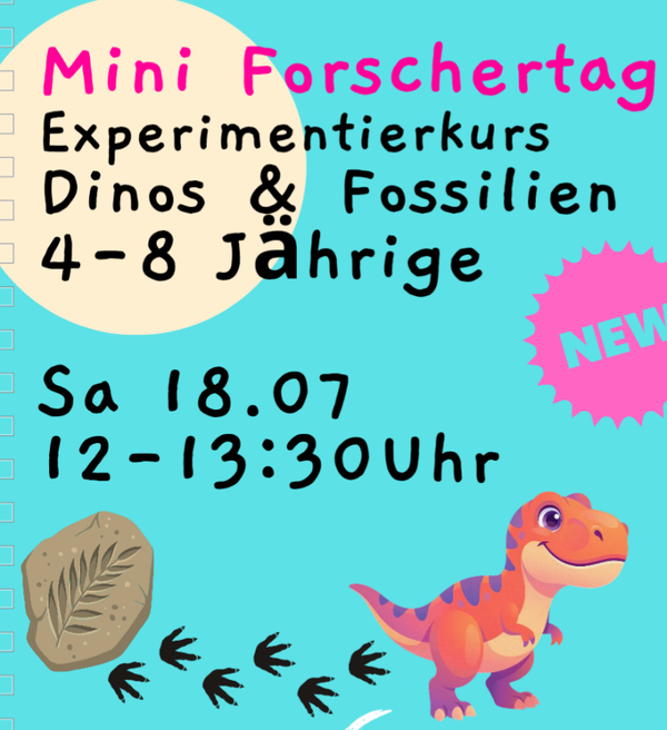 Dinos und Fossilien (4-9 Jahre), Sa. 18.07, 12-13:30 Uhr, Jugendherberge Würzburg / Fred-Joseph-Platz 2, 97082 Würzburg