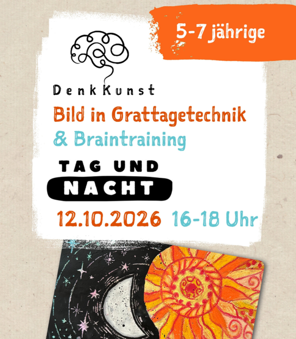 Denkkunst - Tag und Nacht  (5-7 Jahre),  Mo 12.10.2026, 16-18:00 Uhr, Stadtamhof, 93059 Regensburg